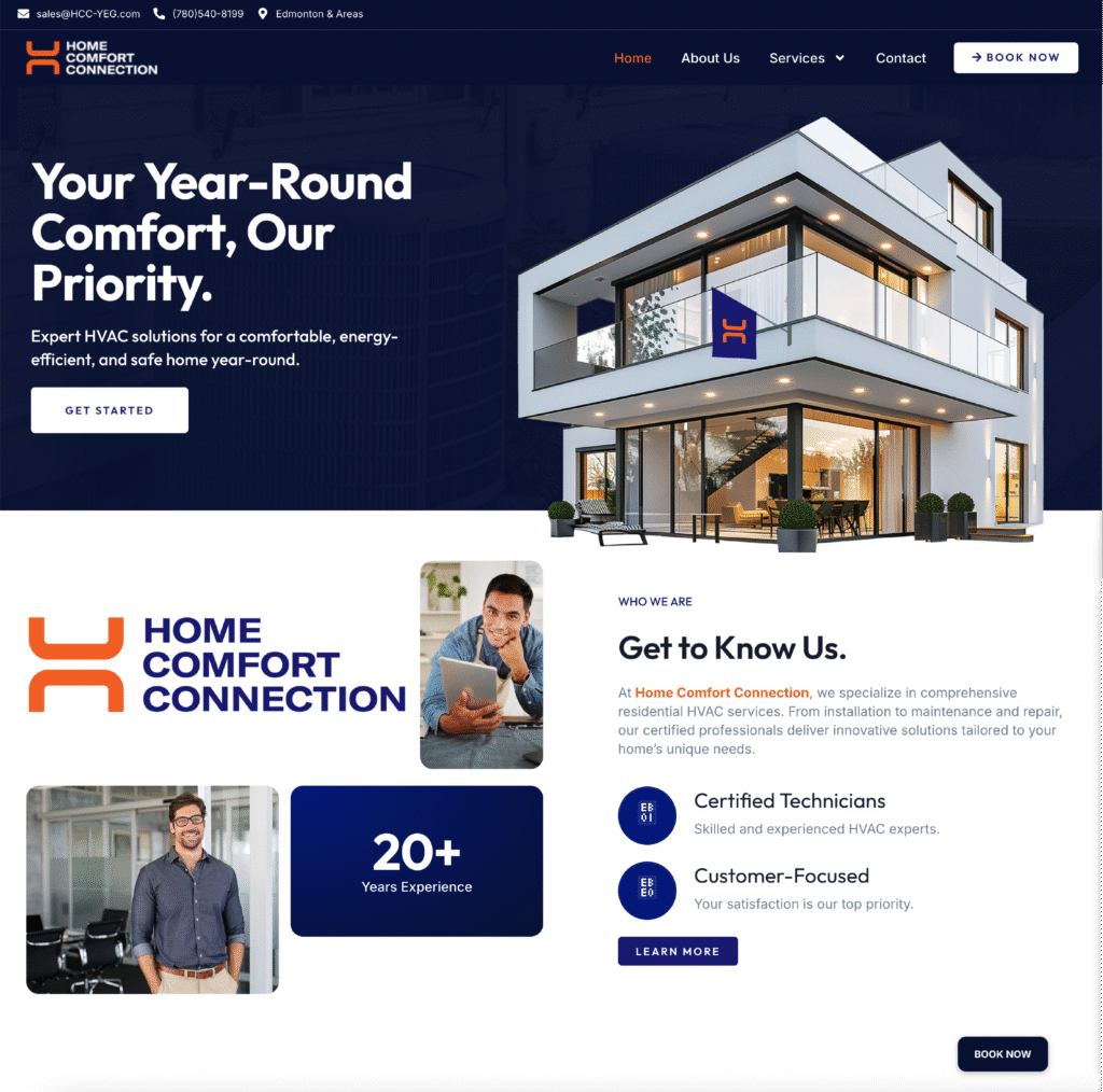 Modern HVAC website redesign by Brandbeast