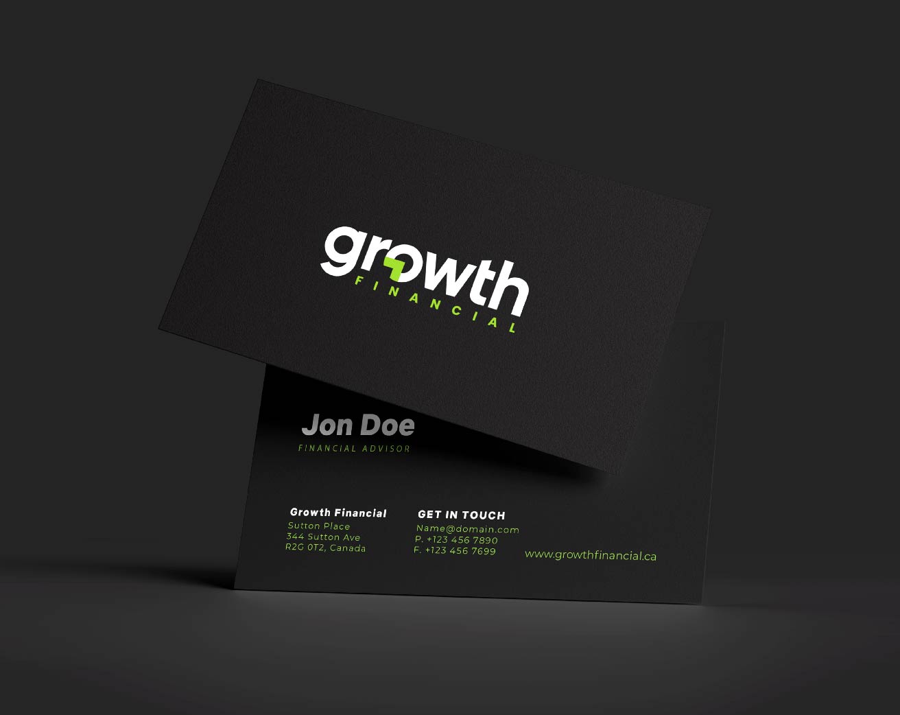 Growth Financial business card design