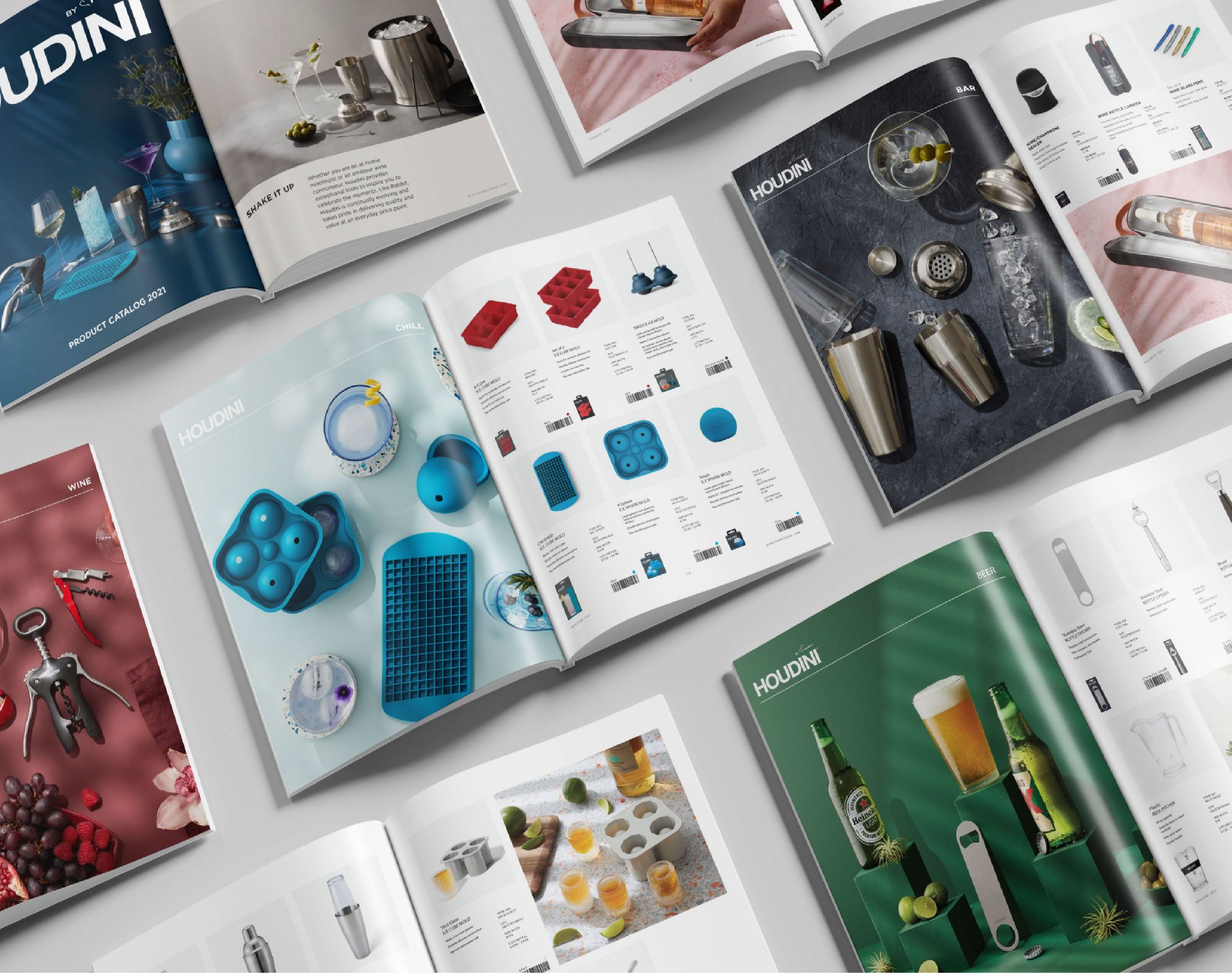 Houdini product catalogue layout design